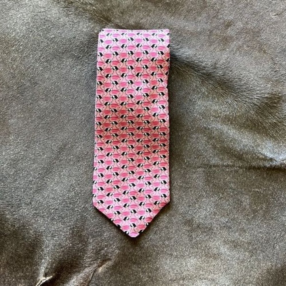 Robert Talbott Rochester Big and Tall Silk Tie Flamingos